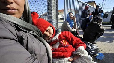 Fl&uuml;chtlinge in Fylakio im Nordosten Griechenlands