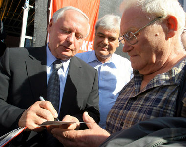 Lafontaine (l) und Methling (M) unterwegs im Nordosten