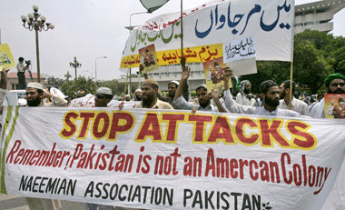 Demonstration gegen US-Drohnenangriffe in Lahore