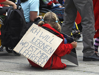 Sch&uuml;lerprotest im Juli 2009 in Stuttgart