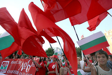 Kundgebung der Bulgarischen Sozialistischen Partei (BSP) in Sofi...