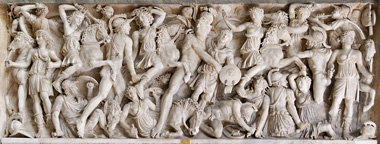 Achilles und die sterbende Penthesilea (Bildmitte). Szene aus
de... Achilles und die sterbende Penthesilea (Bildmitte). Szene aus
de...
