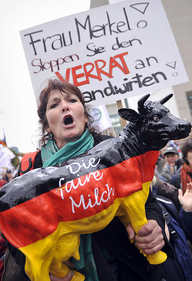 Bereits im Oktober 2009 gab es Bauernproteste vor dem
Kanzleramt...