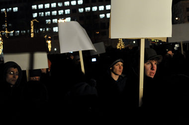 Protest gegen das neue Pressegesetz (Budapest, 20. Dezember
2010...