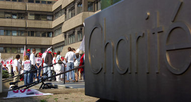 Streik für Tarifvertrag: Charité-Campus Mitte, 15. September