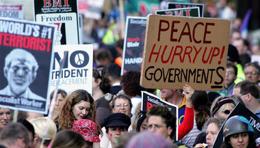 Manchester erlebte am Samstag die größte Antikriegsdemo außerhal...