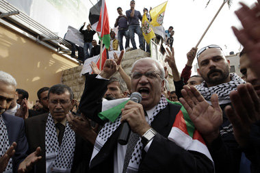 Saeb Erekat am Dienstag in Ramallah