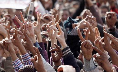 Siegesgewi&szlig;: Die Proteste in Kairo rei&szlig;en nicht
ab