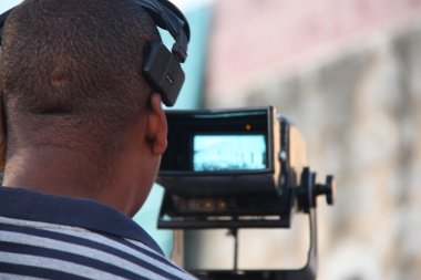 Kameramann des kubanischen Fernsehens bei der Eröffnungsveransta