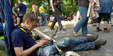 G-8-Gipfel in Heiligendamm 2007: Ein Reporter bei der Arbeit