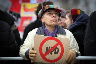 Proteste gegen Fusionsparty von NPD und DVU am 15. Januar in
Ber...