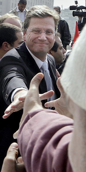 Der &raquo;Held&laquo; vom Tahrir-Platz: Westerwelle am
Donnerst...