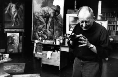 Willi Sitte in seinem Atelier in Halle (Saale), 2001