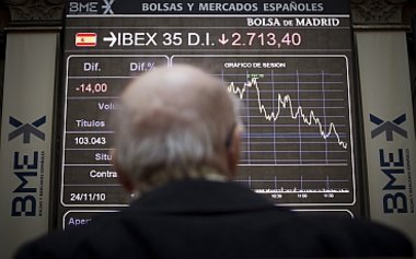 Kurse im Sturzflug. Spanischer Börsenindex IBEX im November 2010