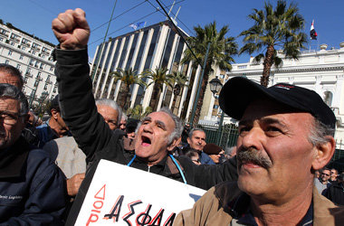 Andere Interessen: Griechische Rentner protestierten am 10.
Febr...