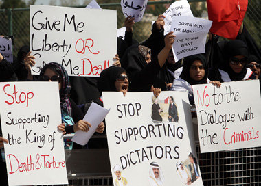 Protestdemonstration am Montag vor der US-Botschaft in Manama
ge...