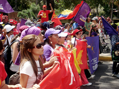 Demonstration bei der Weltfrauenkonferenz in Caracas