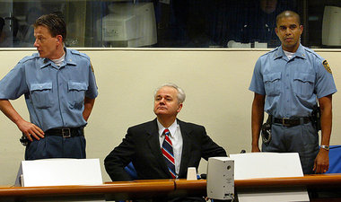 Slobodan Milosevic am 13. Februar 2002 in Den Haag
