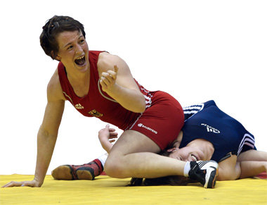 Alexandra Engelhardt (Ludwigshafen) jubelt &uuml;ber Bronze bei
...