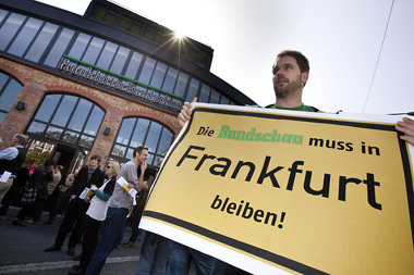 Am 7. April demonstrierten Redakteure der Frankfurter Rundschau ...