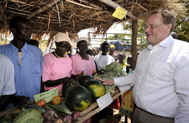 Besichtigung am 3. April in Morobo im Südsudan. Ein Partnerschaf...