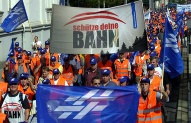 Eisenbahnerprotest am 19. September. Ab heute will Transnet wied...
