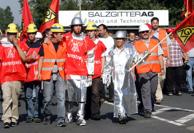 Am 13. September forderten Stahlarbeiter aus Salzgitter sieben P...