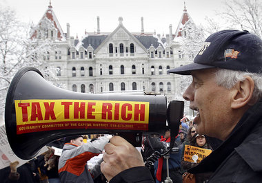 Arbeiter aus Wisconsin vor dem Capitol in Albany/New York, 26. F...