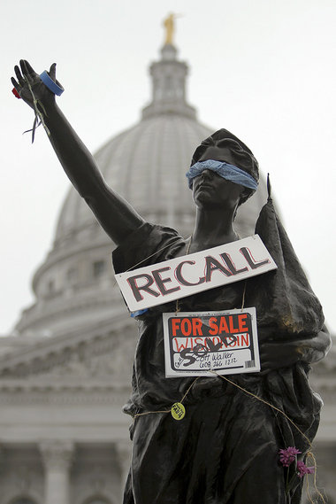 Vor dem Capitol in Madison/Wisconsin, 11. März 2011