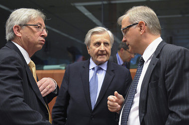 Nix gemacht: Euro-Gruppenchef Jean-Claude Juncker, EZB-Präs... Nix gemacht: Euro-Gruppenchef Jean-Claude Juncker, EZB-Präs...