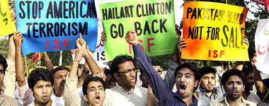 Protest gegen Clinton am Freitag in Lahore