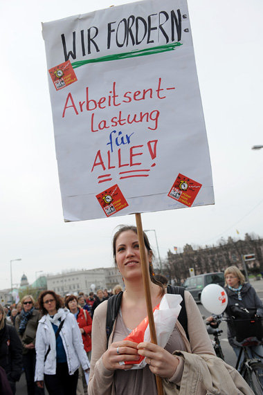 3 000 Lehrer beteiligten sich am 5. April am Warnstreik der Berl...