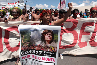 Protestdemonstration gegen Staudammprojekt Belo Monte am 8. Febr...