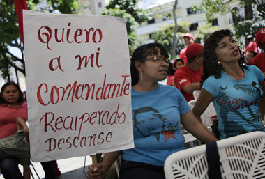 Unterst&uuml;tzer des Pr&auml;sidenten demonstrieren in Caracas ...