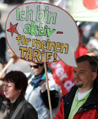 Die Forderung lautete sechs Prozent: ver.di-Demonstration am Fre...