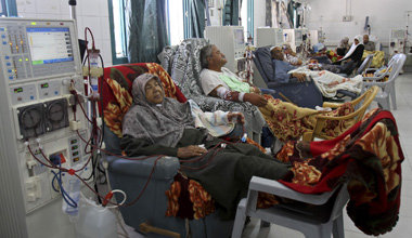 Patienten in der Dialysestation des Schifa-Krankenhauses in Gaza...