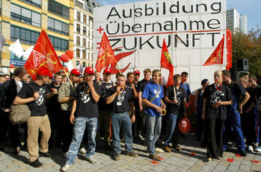 Aktion der Berliner IG-Metall-Jugend für mehr Ausbildungsplätze