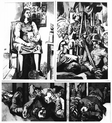 Willi Sitte: »Lidice«, Diptychon mit Predella (1959) Willi Sitte: »Lidice«, Diptychon mit Predella (1959)