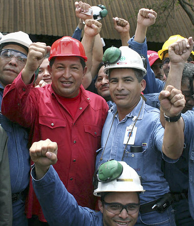 Hugo Chávez besucht das Eisen- und Stahlwerk Sidor in Pue... Hugo Chávez besucht das Eisen- und Stahlwerk Sidor in Pue...