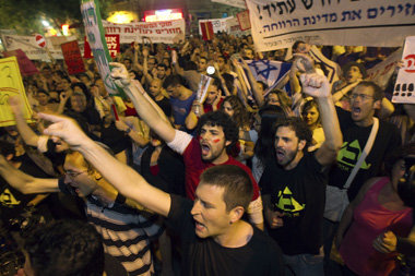 Demonstranten am Sonnabend in Jerusalem Demonstranten am Sonnabend in Jerusalem