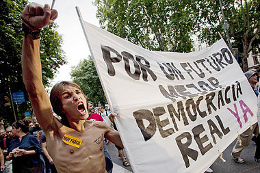 Für einen Platz an der Sonne: Demonstration von Empört... Für einen Platz an der Sonne: Demonstration von Empört...