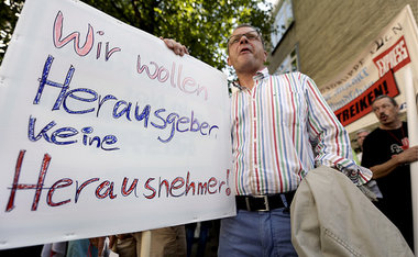Auch Journalisten der WAZ-Mediengruppe beteiligten sich am Mittw...