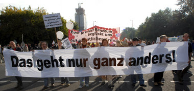 Das DGB-Motto "Das geht besser" ging vielen Demonstanten nicht w...
