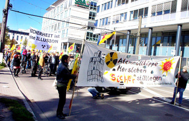 Demonstration von Umweltschützern am Sonnabend in Magdeburg