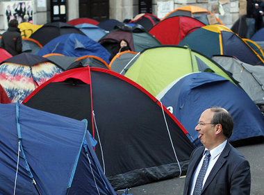 Protestcamp vor der Londoner Börse, Oktober 2011
