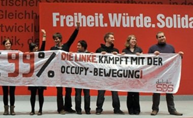 Programm für die Mehrheit – Solidaritätsaktion auf dem Linke-Par...