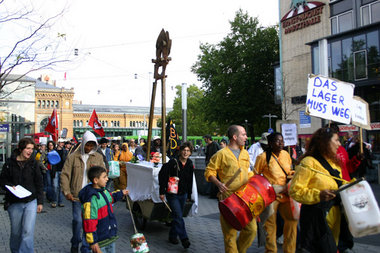 Demonstration gegen die Lagerpolitik der Landesregierung in Hann...