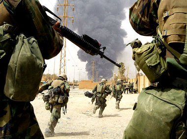 US-Einmarsch in Bagdad am 6. April 2003: Hat der BND mitgeholfen...