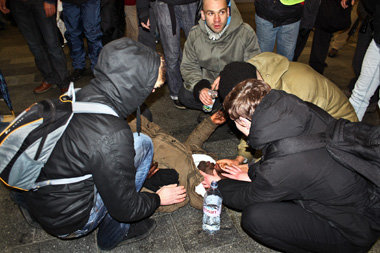 Brutal zusammengeschlagen: Mouctar Bah, Anmelder der Demonstrati...
