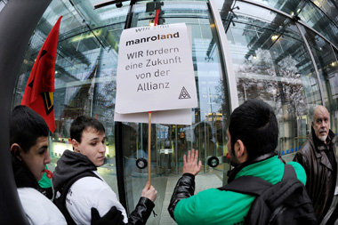 Konzerne aus dem Schneider: Kundgebungen von Manroland-Beschäfti...